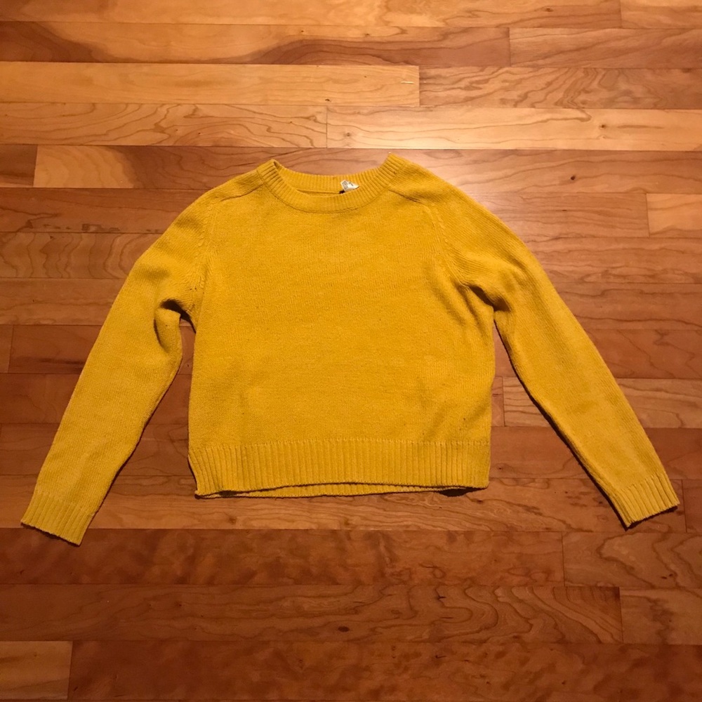 mustard yellow knit sweater